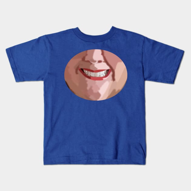 Happy Lady Face Kids T-Shirt by ellenhenryart